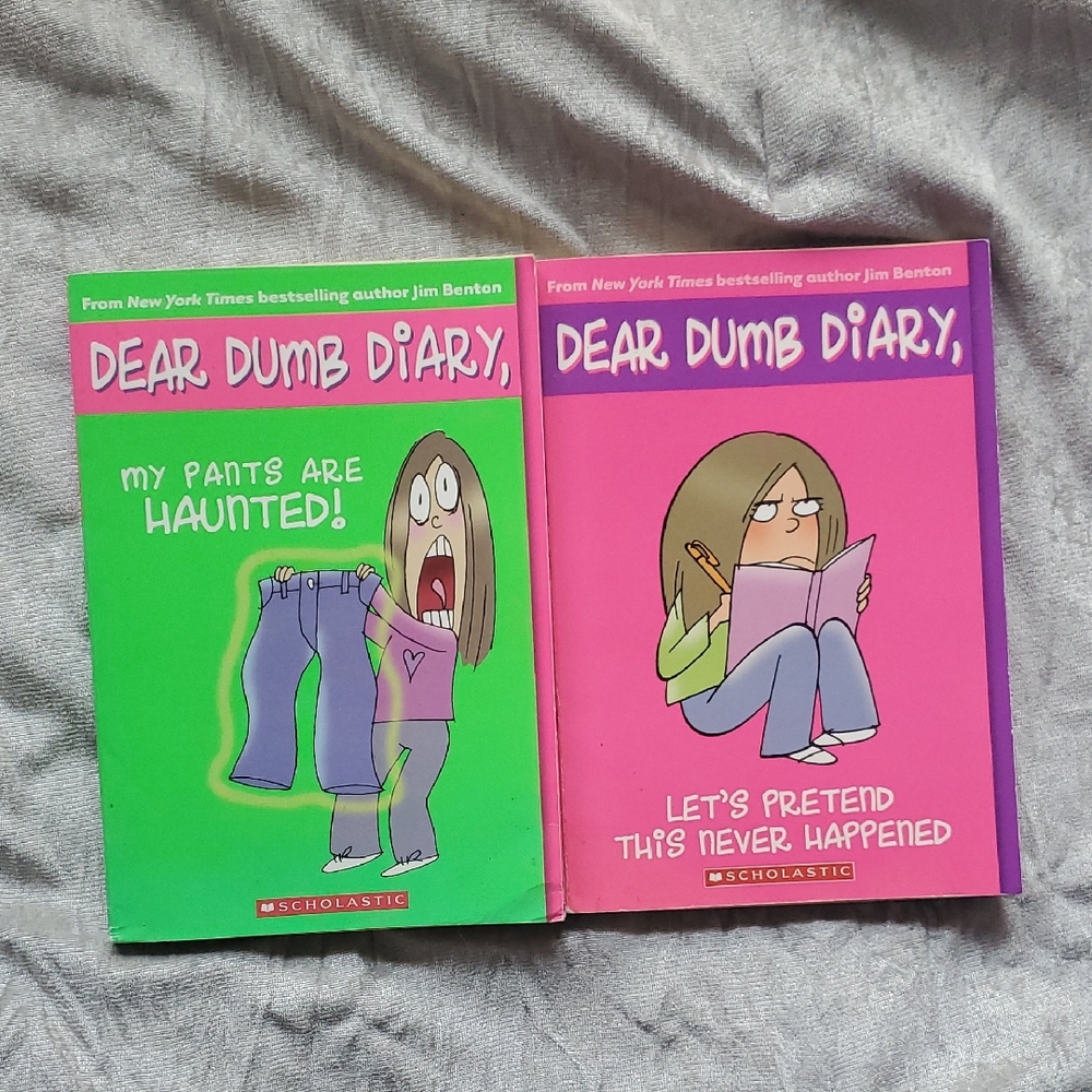 Scholastic Dear Dumb Diary Books - Green and Pink Covers